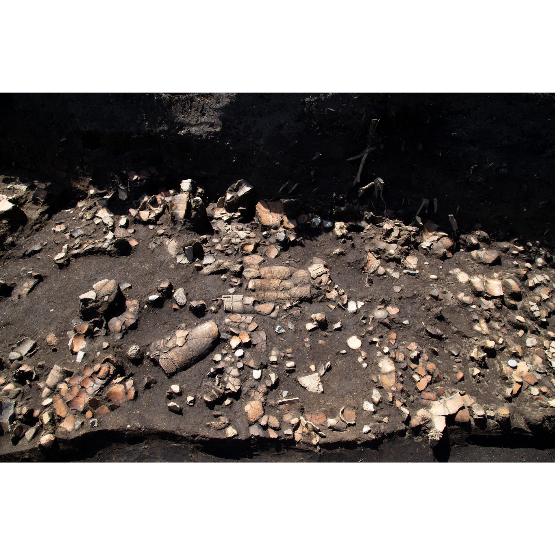 土器や石器が発見された時の様子